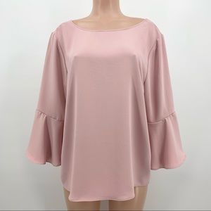 Catherine Malandrino Pink Bell Sleeve Blouse Top